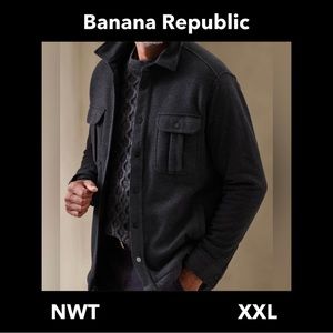 Sherpa-Lined Shirt Jacket NWT XXL Charcoal Grey Banana Republic